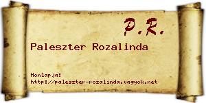 Paleszter Rozalinda névjegykártya
